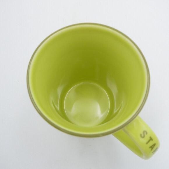 Starbucks Tall Coffee Mug 2007 Lime Green White Floral Ceramic 12oz - Picture 6 of 8